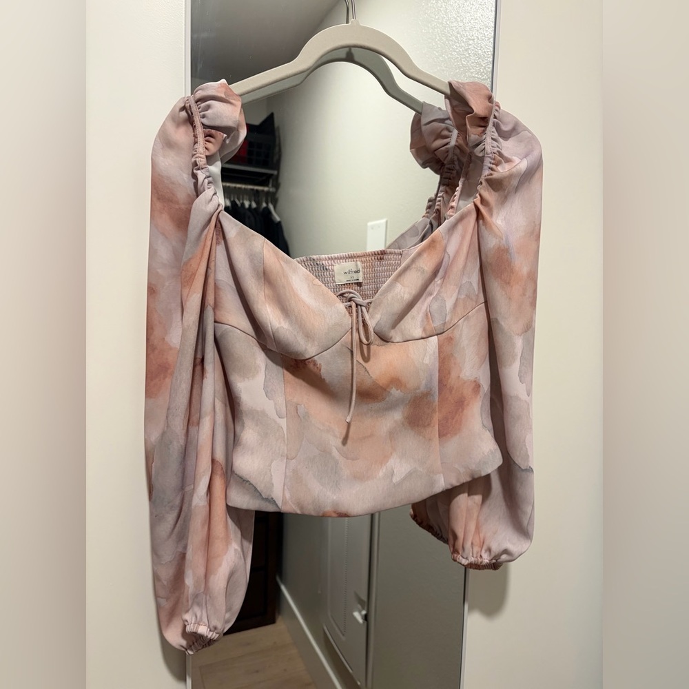 Wilfred Blush and Beige Lace-Up Top